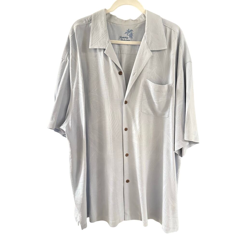 Tommy Bahama - Vintage 100% Silk Men’s Light Blue - Short Sleeve - XXL